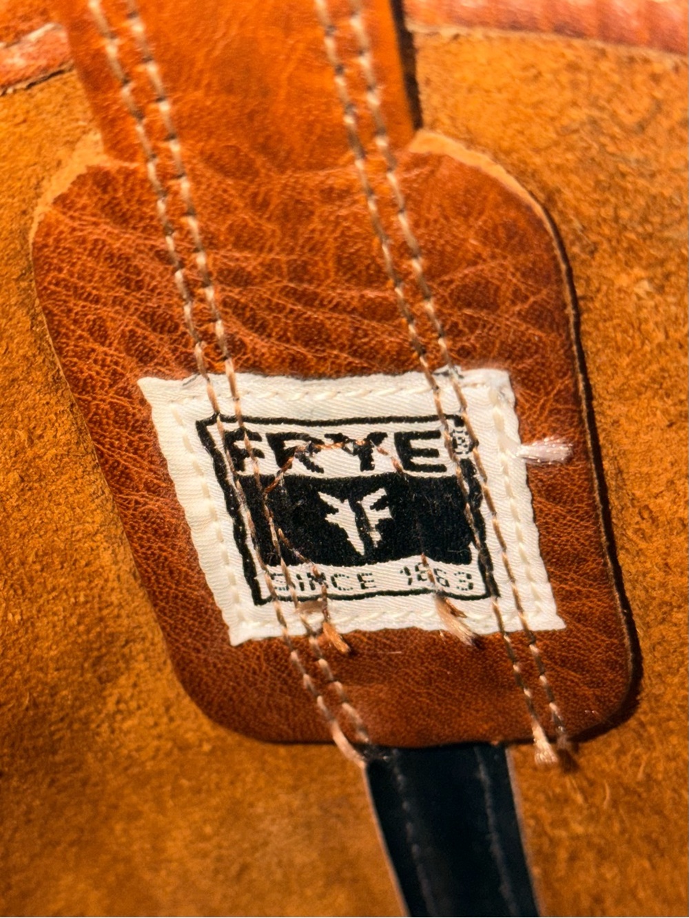 Frye 12R Harness Boot in Cognac Leather with Black Soles, Vintage 2004 - Picture 7 of 16